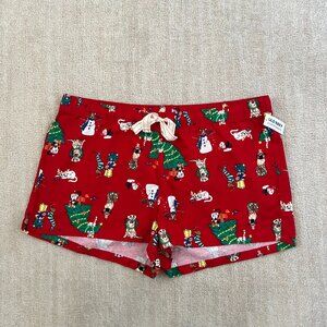 Old Navy Cotton Christmas Holiday Pajamas Shorts XL NWT